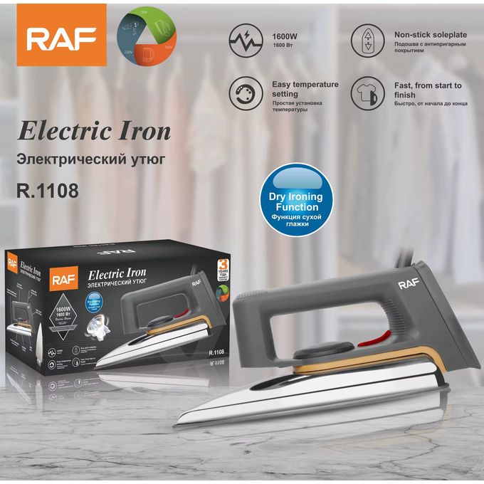 RAF 1000W - Durable Electric Dry Iron - 🚚 FREE DELIVERY